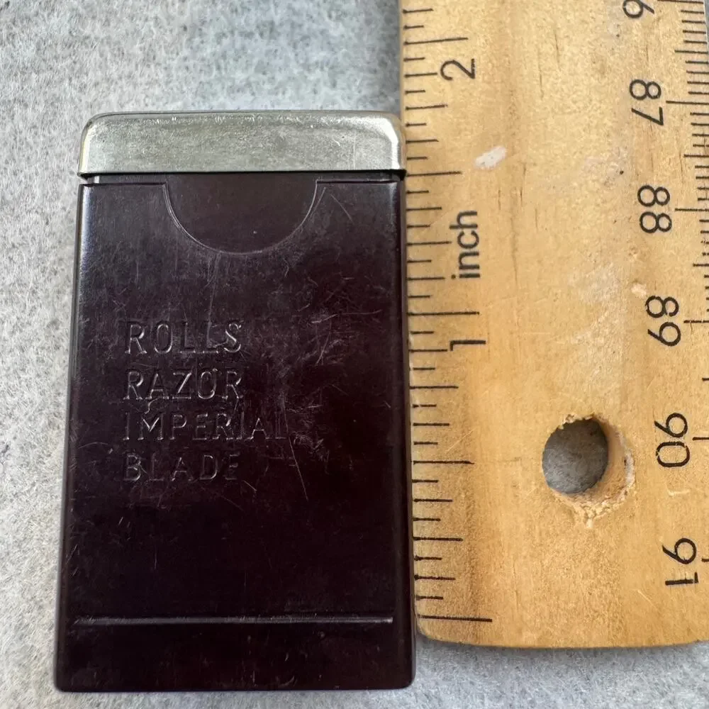 Retro Rolls Razor Imperial Blade Brown Vintage Sheffield Steel Bakelite Case